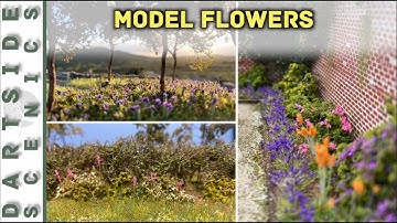 Model Flowers - individual flowers, static grass tufts, meadow grass and wax crayon flowers