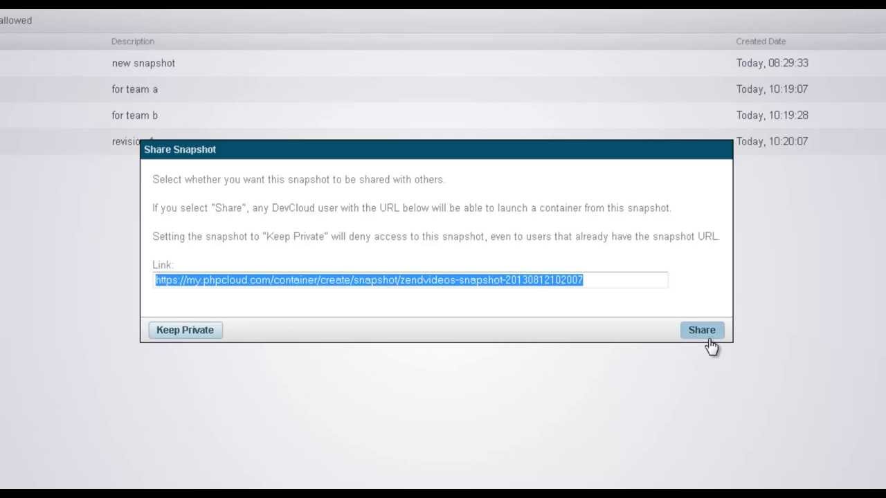 Working with Snapshots
