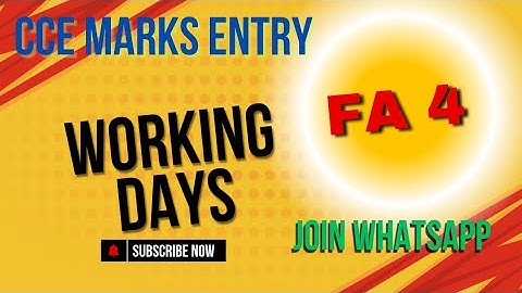 FA4 marks and working days | Marks enter in isms portal | cce marks entry 2025