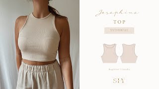 SEW basic Josephine top | sewing tutorial | tank crop top | etsy sewing pattern