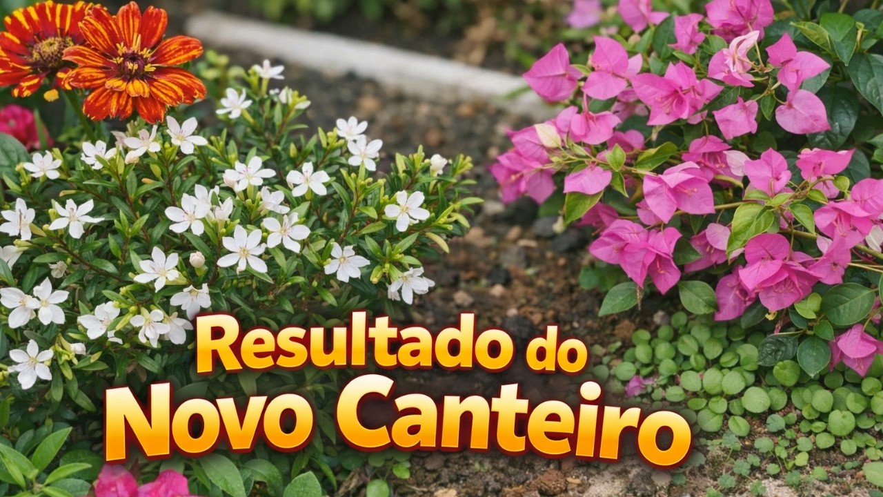 Resultado  do novo canteiro/e muitas flores no quintal 👀🌸