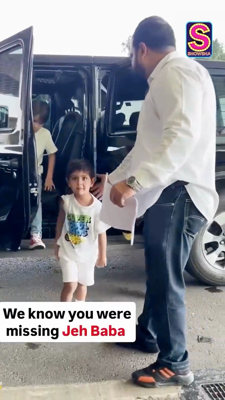 Jeh Baba’s Adorable Airport Entry. Looks Cute While He Walks Hand-in-hand With Kareena Kapoor Khan