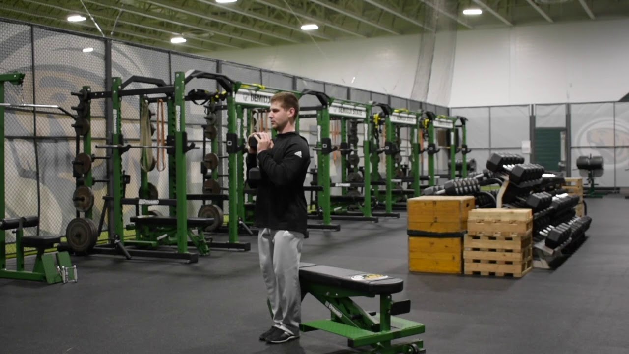 Goblet Single Leg Squat to Bench - YouTube