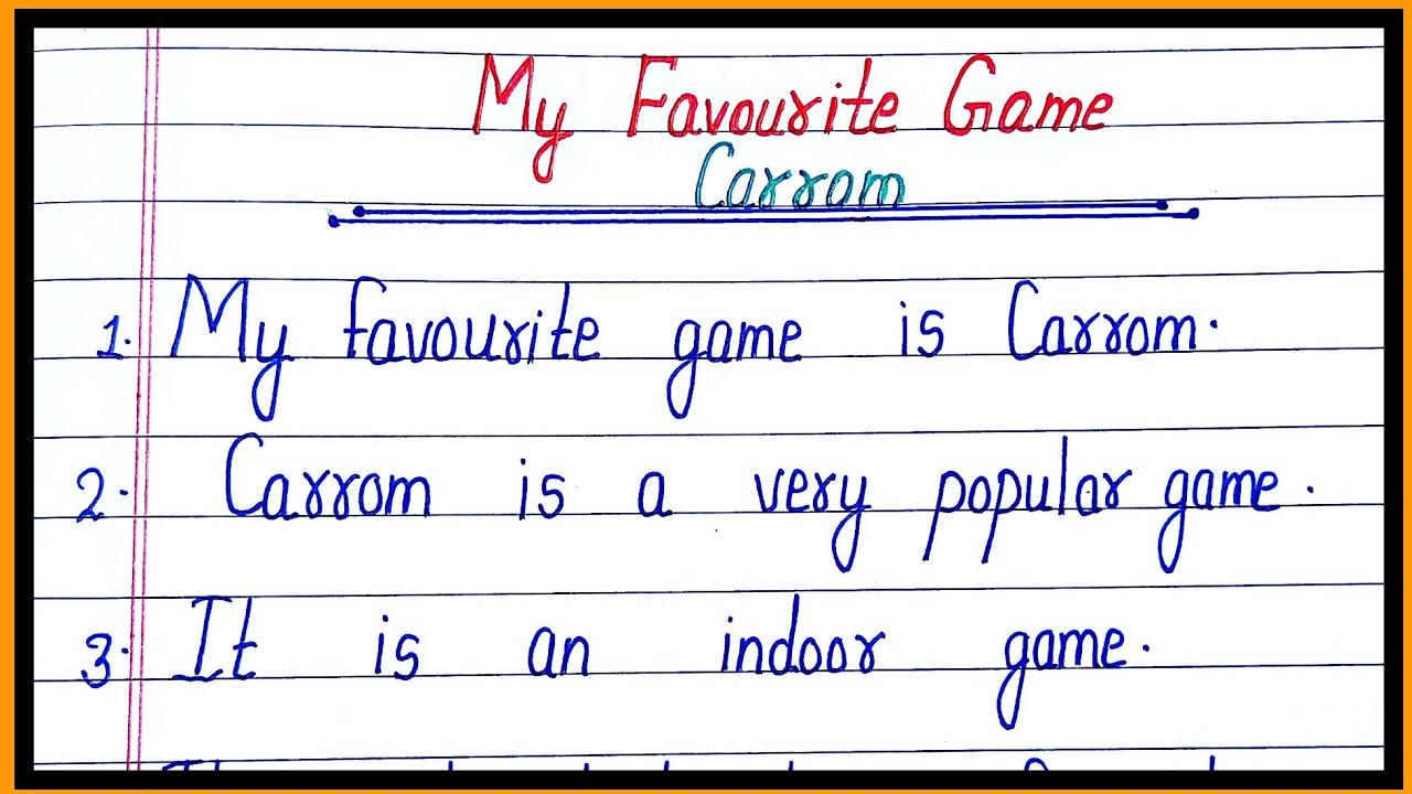 my favourite game carrom essay in hindi