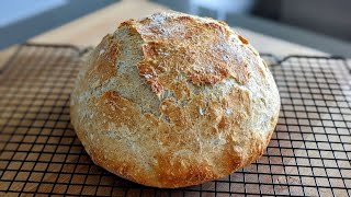 How To Make NO-KNEAD WHOLE WHEAT BREAD | 4 Ingredients Crusty Artisan Bread Recipe - Easy & Tasty