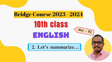Bridge Course (2023 - 24) for 10th - Sub English - Day 02 - Activity No 2 -  Explained - Answers