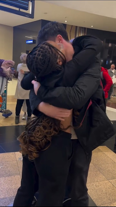 interracial long distance relationship. meeting for the first time ❤️