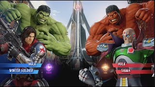 Hulk and Winter Soldier vs Red Hulk and Sigma - MARVEL VS. CAPCOM: INFINITE