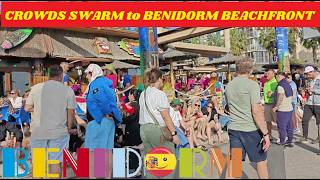 Benidorm's BEACH BARS ~ NEWEST To BUSIEST‼️☀️🌴 Bustling on March 1st - Walk With Me! 🏖️🌊🍻 #benidorm