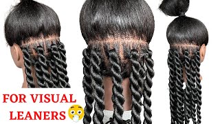 🔥How To : JUMBO TWIST FOR BEGINNERS / RUBBER BAND METHOD / 101/ Protective Style / Tupo1