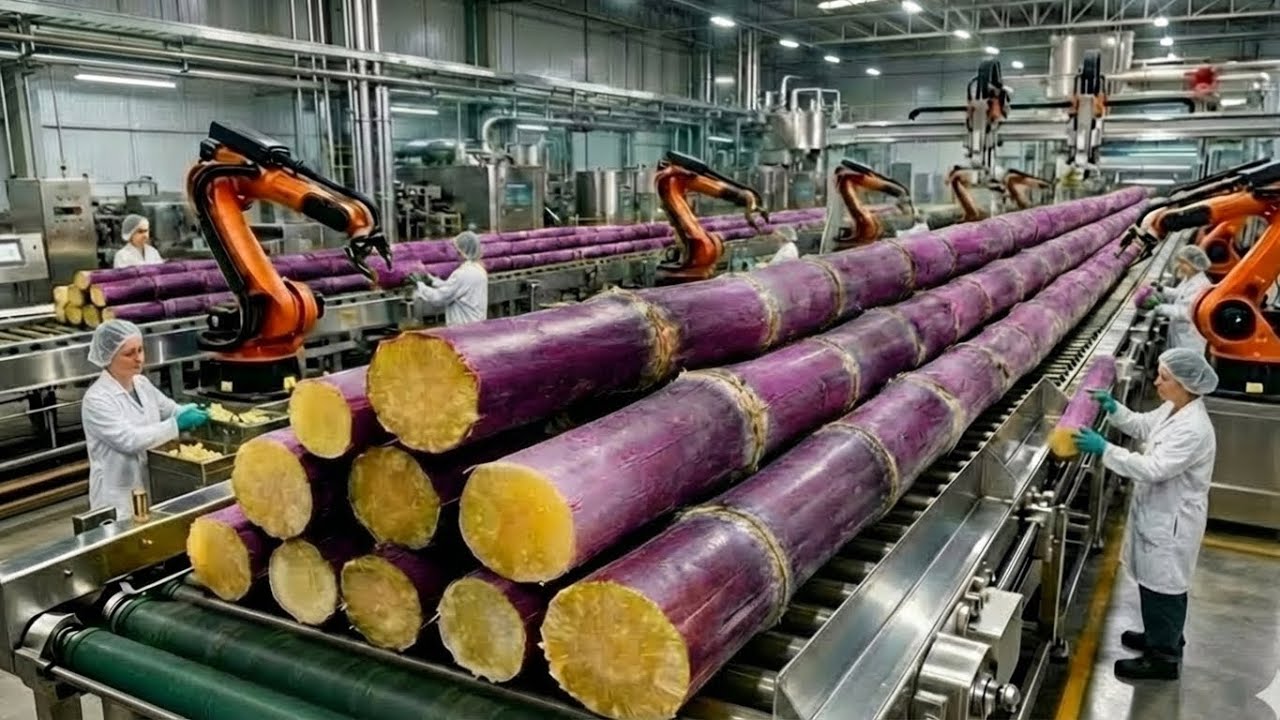 Inside a High-Tech Cane Sugar Factory: How Fresh Purple Sugarcane Becomes Crystal Sugar Full Process