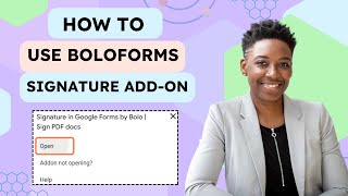 How to use BoloForms Signature addon