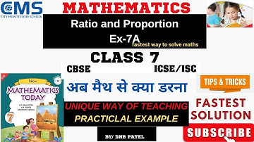 Ratio and Proportion Ex- 7A । Introduction-Ratio and Proportion -Chapter 7- EX-7A