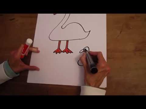 Video: Wie Zeichnet Man Eine Gans Mit Einer Schablone