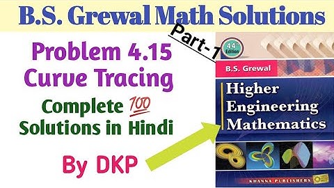 Problem 4.15: Curve Tracing | Tracing Cartesian & Parametric curve | B.S. Grewal maths Solutions