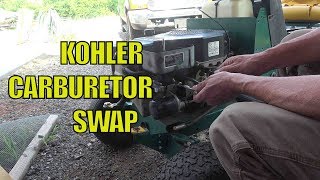 Replacing carburetor on a Kohler 15 HP Engine Model CV15S #smallenginerepair