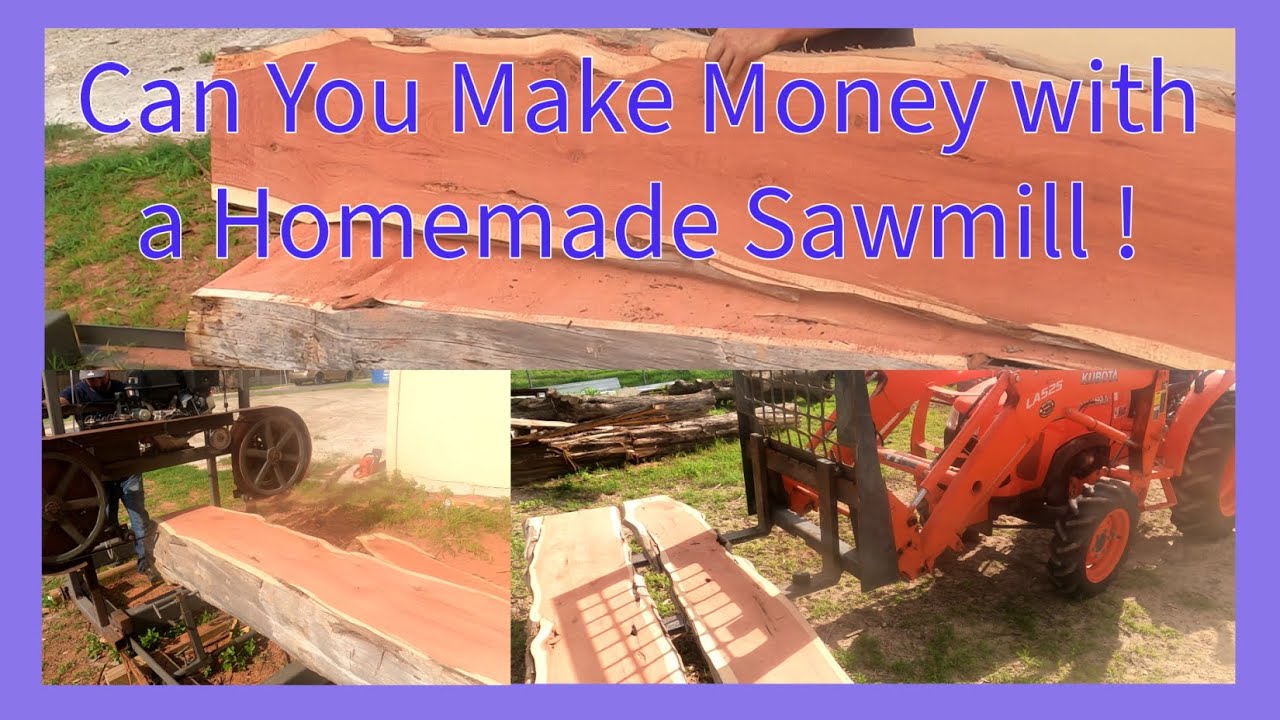 I Built A Homemade Sawmill To Cut Cedar Slabs - YouTube