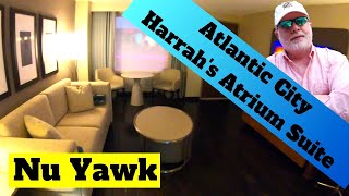 🟡 Atlantic City | Harrah's Hotel & Casino Atrium Suite Tour. A Comfortable Suite To Stretch Out In!