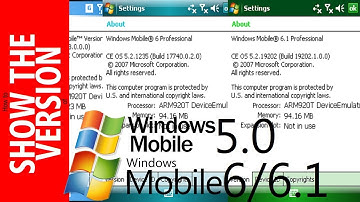 How to SHOW THE VERSION of Windows Mobile 5.0/6/6.1