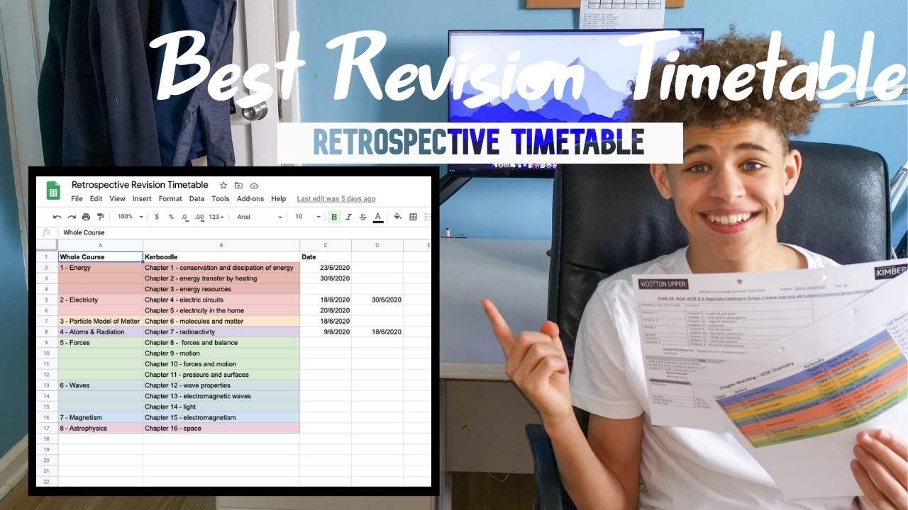 revision timetable youtube