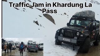 Traffic Jam in Khardung La Pass || Leh to Khardung La || vlog 8 || 008 wale