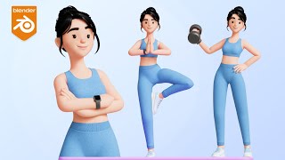 Blender  Sports Illustrations Gym UI KIT (Character UI Kit Library )