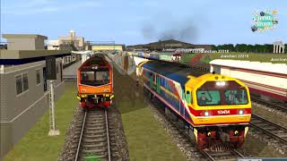 Thai Trainz Simulatorขบวน 167 HID 4513 เดินก่อน ขบวน 173 ALS 4105 ที่ชุมทางทุงสง