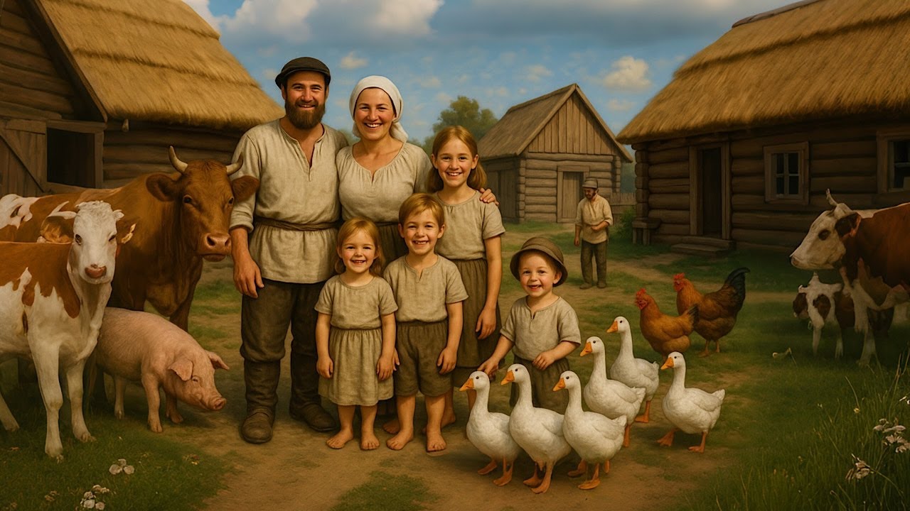 Chłopska rodzina w dawnej Rzeczpospolitej.