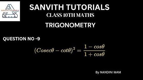 Prove that (cosecθ-cotθ)^2=(1-cosθ)/(1+cosθ) /#trigonometry # class10th #maths #cbse