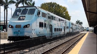 Southbound Tri-Rail Meets A Northbound Maintenance Train @ Hollywood Train Station 12:48 PM