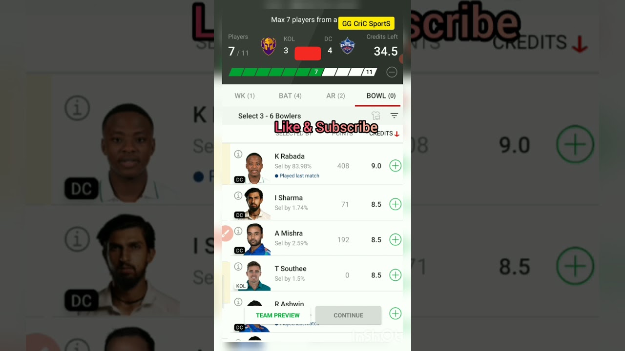 KOL vs DC dream11 prediction। Gl team for one crore in dream11। 