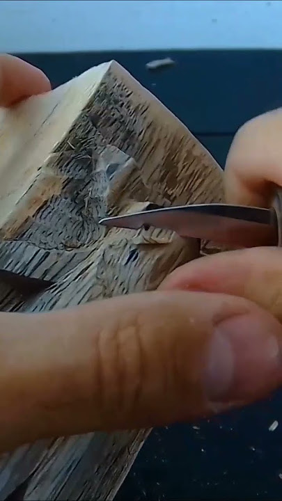 Mini wood carving with engraver pen @culiau #woodcarving #sculpture #diy 