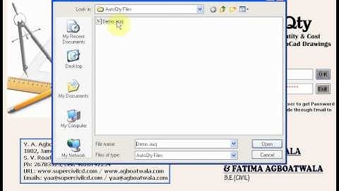 AUTOQTY (DEMO PART 2) - A SOFTWARE FOR AUTOMATIC QUANTITY & COST ESTIMATION FROM AUTOCAD DRAWINGS