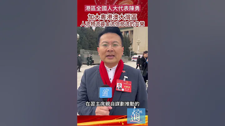 （中國兩會）港區全國人大代表陳勇：建議加大粵港澳大灣區人流物流資金流信息流的共榮 - 天天要聞