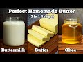 Stop buying butter  3 in 1 recipe  homemade butter ghee  buttermilk 