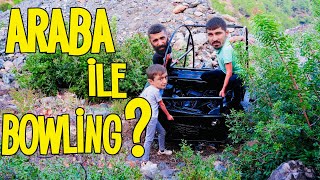 ARABA İLE BOWLİNG OYNAMAYA ÇALIŞMAK ( KAZA İÇERİR )