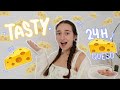 24H cocinando y comiendo RECETAS CON *MUCHO* QUESO de TASTY 🧀 (amo el queso) | Irene Rain