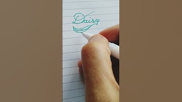 modern calligraphy of word Daisy in cursive writing