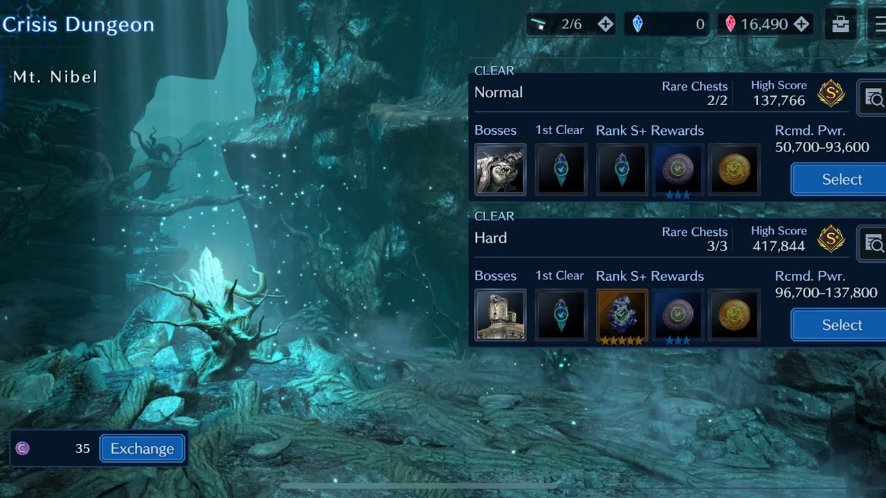 Crisis Dungeon Mt. Nibel Normal and Hard S+ Rank finalfantasy7evercrisis YouTube
