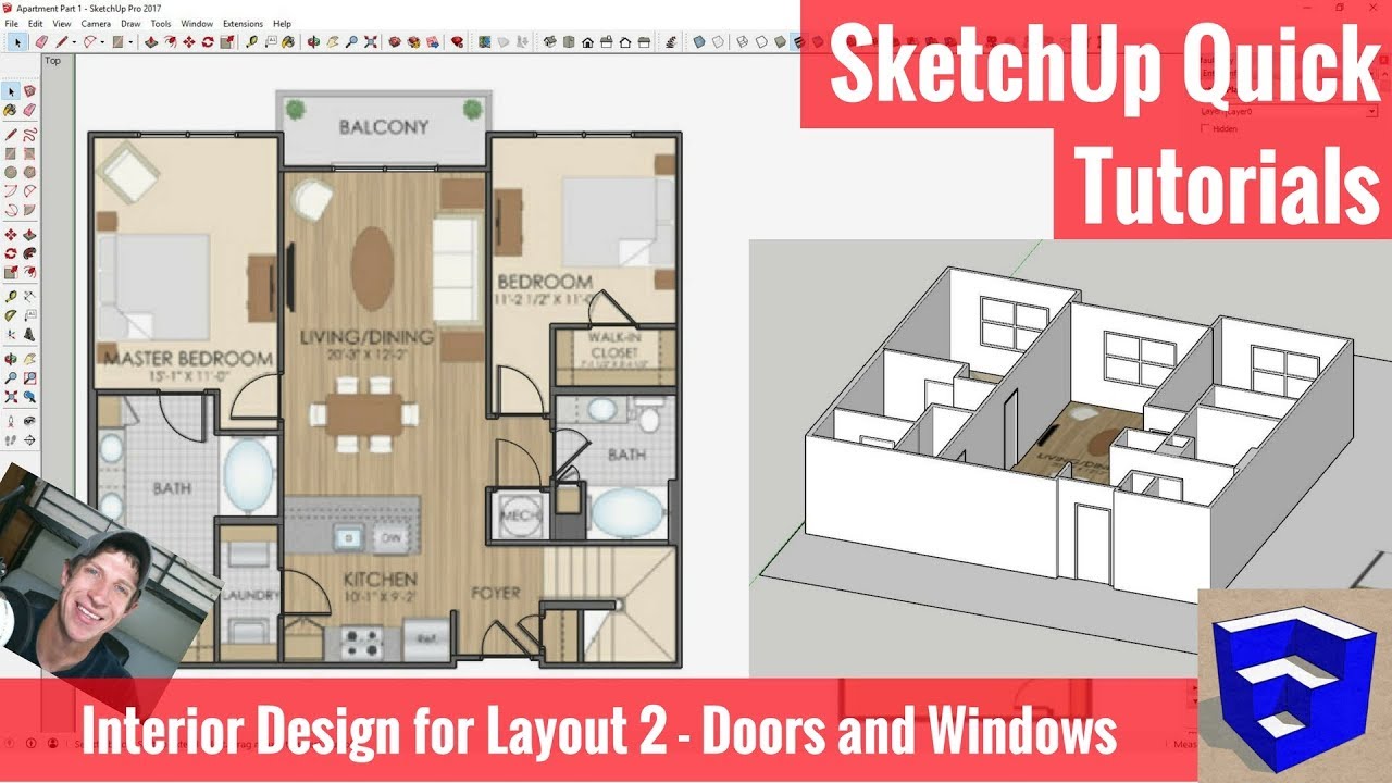 Sketchup Interior Design For Layout Part 2 Doors And Windows