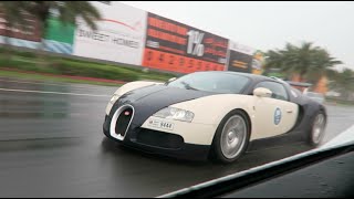 Racing a Bugatti in the Rain !!!