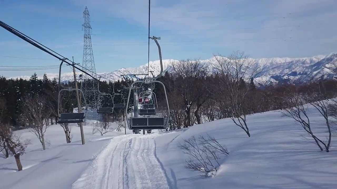 上越国際スキー場　当間第6ロマンスリフト　フォレストゾーン→パノラマゾーン