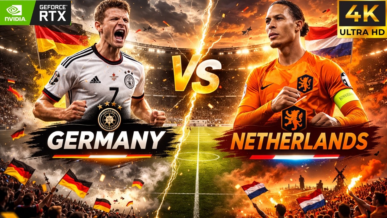 eFootball 2026 (PC) | Германия против Нидерландов | Геймплей в 4K 60FPS HDR | с участием Мусиалы ...