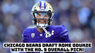 BREAKING: Chicago Bears draft Rome Odunze With The No. 9 Overall Pick!