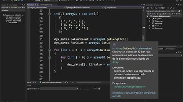 Ejemplo #5   Arreglos Bidimensionales C#