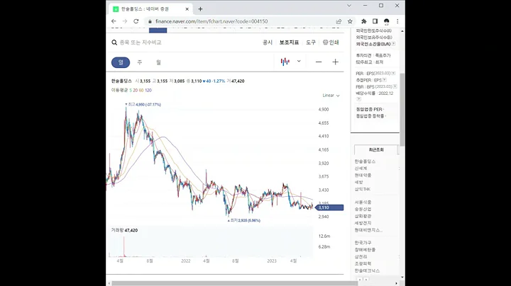 004150한솔홀딩스 주가 전망 및 차트 분석