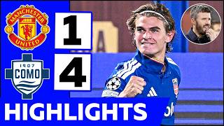 Manchester United vs Como (1-4) • Nico Paz BRACE & Zirkzee Goal • UEFA Champions League Highlights