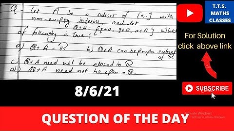 questions of the day / Real analysis / CSIR NET /GATE/ IIT JAM/Nbhm /Tifr