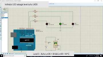 LM35 mengunakan indikator LED sebagai level suhu