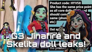 Monster High News G3 Jinafire And Skelita Doll Leaks Skullector Hocus Pocus Shoe Leaks